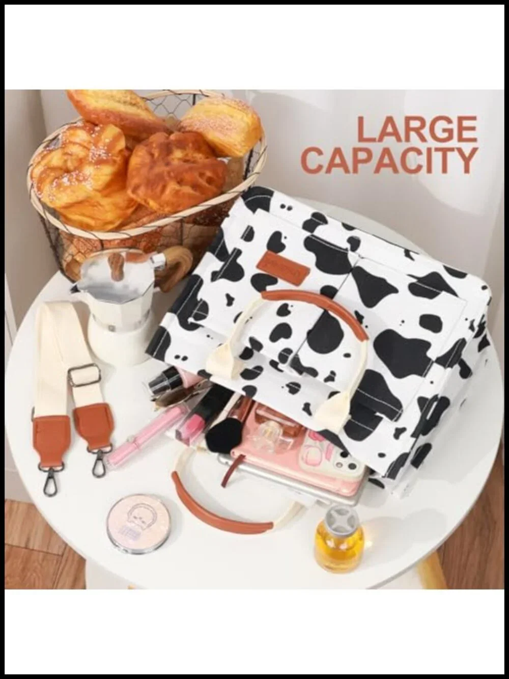 Large Canvas Tote Bag with Multiple Pockets for Work Travel